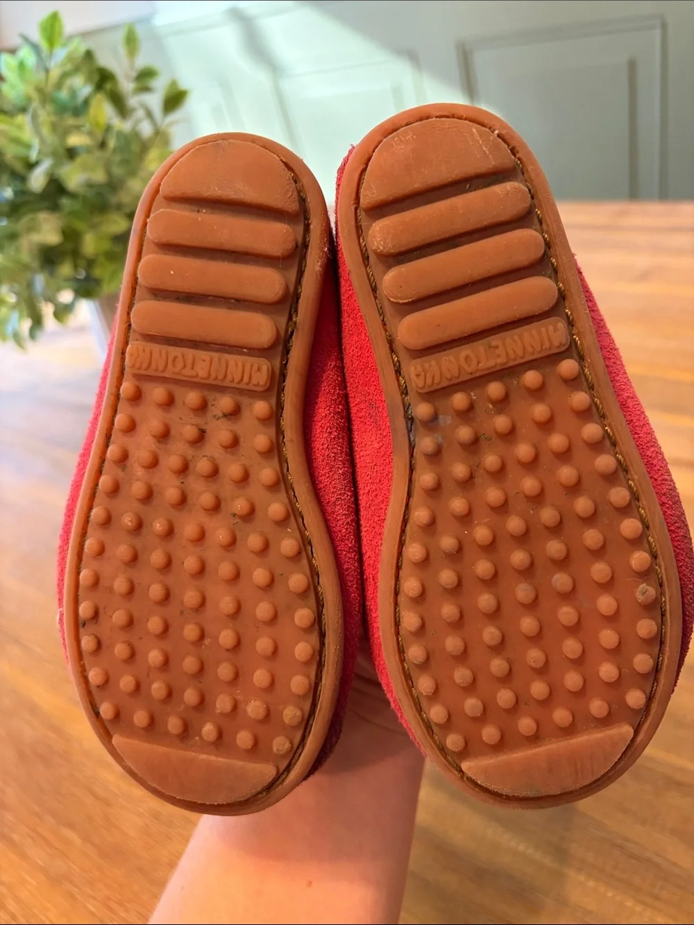 Dark Pink Minnetoka Moccasin Slip-On Shoes